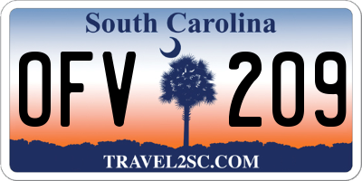 SC license plate OFV209