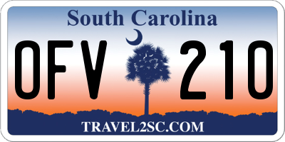 SC license plate OFV210