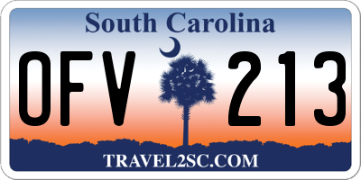 SC license plate OFV213