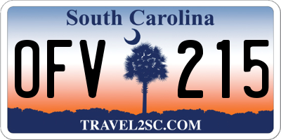 SC license plate OFV215