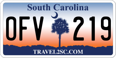 SC license plate OFV219