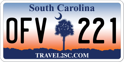 SC license plate OFV221