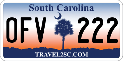 SC license plate OFV222