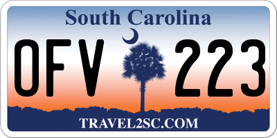 SC license plate OFV223