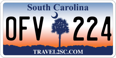 SC license plate OFV224