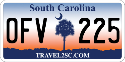 SC license plate OFV225