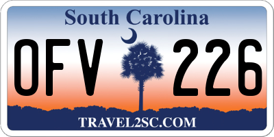 SC license plate OFV226