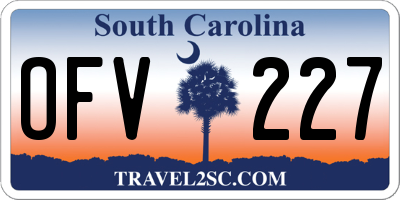 SC license plate OFV227