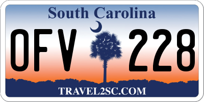 SC license plate OFV228