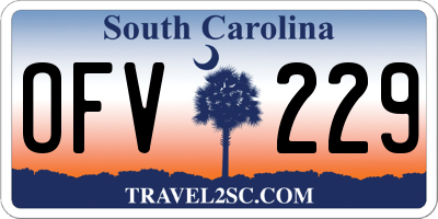 SC license plate OFV229