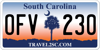 SC license plate OFV230