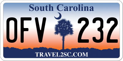SC license plate OFV232
