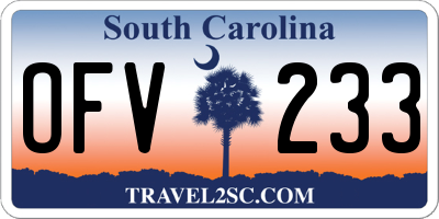 SC license plate OFV233