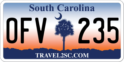 SC license plate OFV235