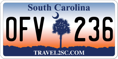 SC license plate OFV236