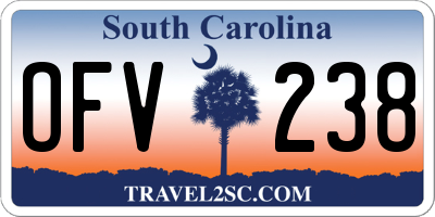 SC license plate OFV238