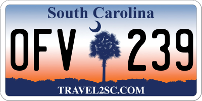 SC license plate OFV239