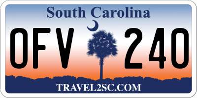 SC license plate OFV240