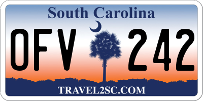 SC license plate OFV242