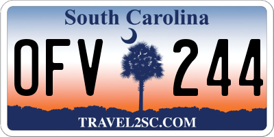 SC license plate OFV244