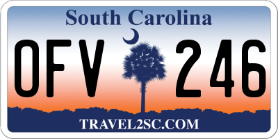SC license plate OFV246