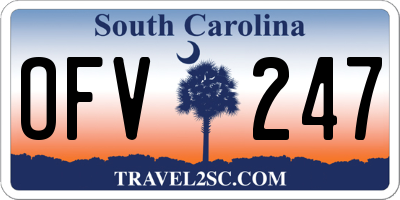 SC license plate OFV247
