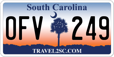 SC license plate OFV249