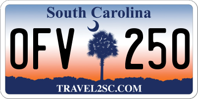 SC license plate OFV250