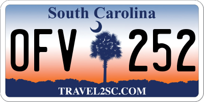 SC license plate OFV252