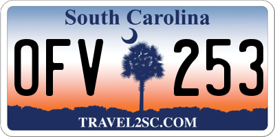 SC license plate OFV253