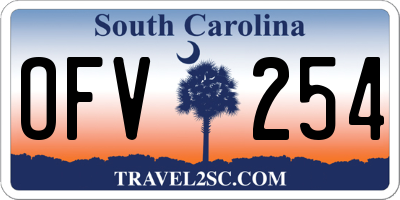 SC license plate OFV254