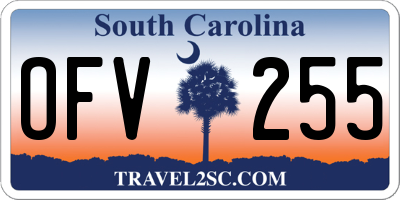 SC license plate OFV255