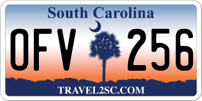 SC license plate OFV256