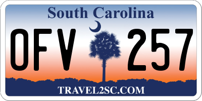 SC license plate OFV257