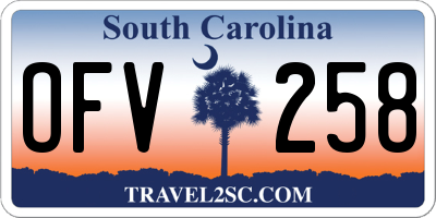 SC license plate OFV258