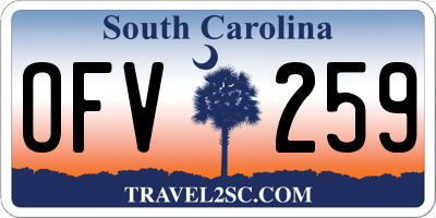 SC license plate OFV259