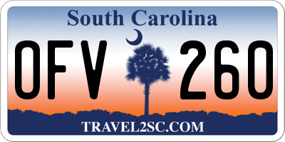SC license plate OFV260