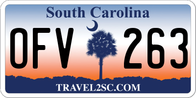 SC license plate OFV263