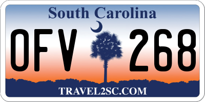 SC license plate OFV268