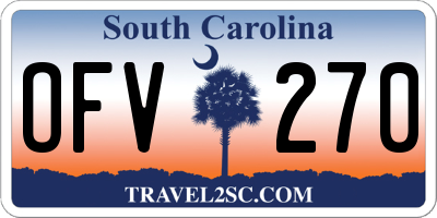 SC license plate OFV270