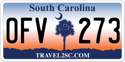 SC license plate OFV273