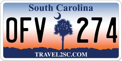 SC license plate OFV274