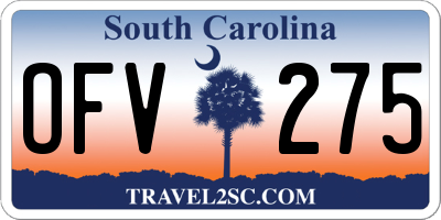 SC license plate OFV275