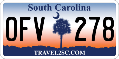 SC license plate OFV278