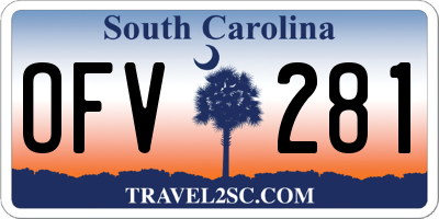 SC license plate OFV281