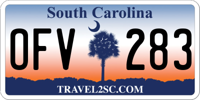 SC license plate OFV283