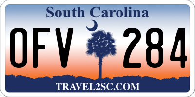 SC license plate OFV284