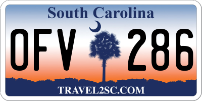 SC license plate OFV286