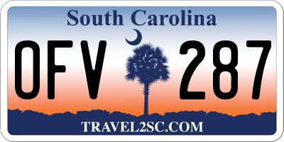 SC license plate OFV287