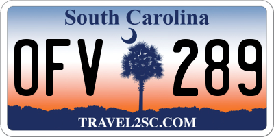 SC license plate OFV289